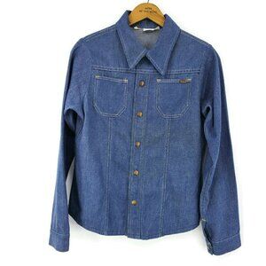 Vintage Cheap Jeans Denim Shirt Womens S? Long Sleeve Snap Front